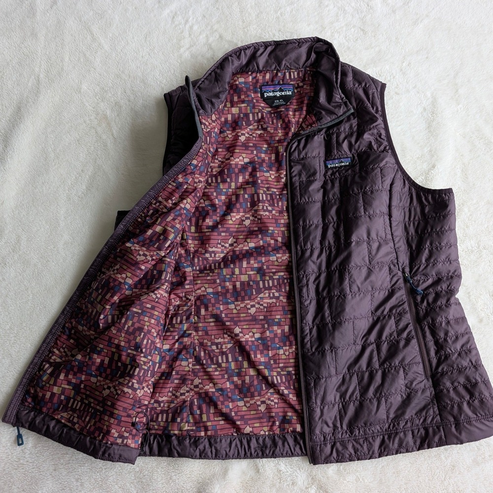 Patagonia Nano Puff Vest Womens XXL Purple Quilted Insulated Full Zip Puffer - Picture 9 of 11